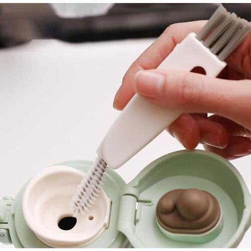1PCS Three Cleaning Brushes Multifunctional In One Water Bottle Cover Portable Nursing Bottle Juice Container Cup Lid Brushes
