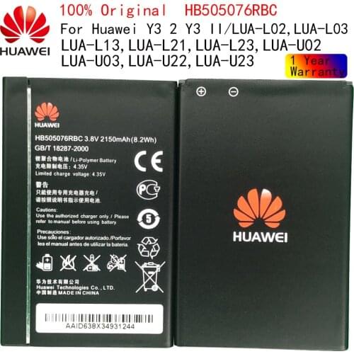 100% Orginal Hua Wei Phone Battery HB505076RBC For Huawei Y3 ii Y3II-U22 G606 G610 G610S G700 G710 G716 A199 C8815 Y610