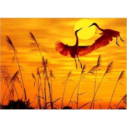 100% Full DIY 5D Diamond Painting Cranes Stitch Diamond Mosaic Diamond Embroidery Patterns Cuadros Home Decoration