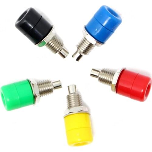 5PCS Mix Color 4mm Nickel Plated Socket Female Banana Plug Socket Terminal Connector