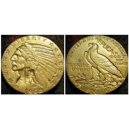 5 GOLD Indian Half Eagle 1908-D copy coins