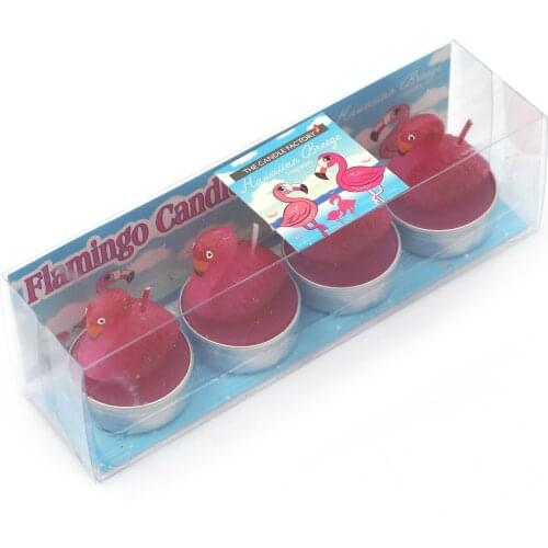 814045B SIA Decorative Set of 4 Candles Flamingo Shaped 5x5x25cm