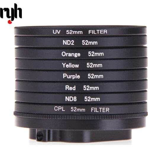 Camera Accessories For GoPro HERO 5 6 52mm 8 in 1 Lens Filter CPL + UV + ND8 + ND2 + Star 8 + Red + Yellow + FLD / Purple