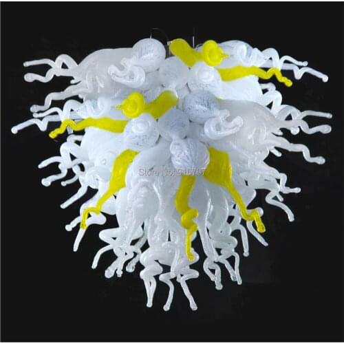 Free Shipping UL/CE 110v/220v LED Fashionable Yellow White Glass Cheap Chandeliers Home