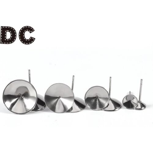 DC 20pcs/lot Stainless Steel Stamped Cup And With Hanging Earrings Accessories For Diy Charms Earrings Jewelry Making