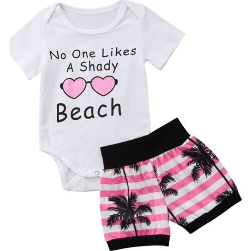 Baby Suit Kids Baby Boy Girl Coconuts Floral Tops T-shirt Pants Shorts Outfits Set Size 0-18M