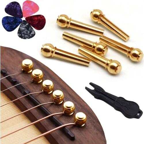 Guitar Strings Nail Metal Acoustic Guitar Bridge Pins Brass Guitar Strings Musical Instrument Accessories Guitarra Parts