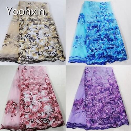 HOT lace embroidery african fabric flower lace collar Fabric Sewing Applique DIY ribbon trim cloth dress craft guipure decor