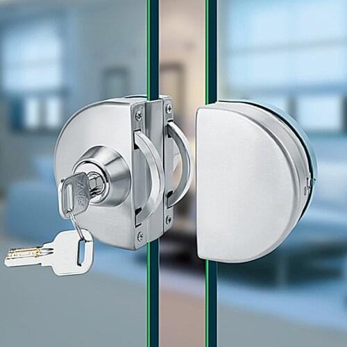 HFSECURITY Stainless Steel Glass Door Lock for Hotel Office Access Control Frameless Single Dual Glass Door Locks Without Hole