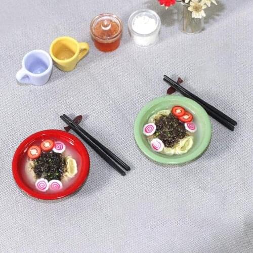 NEW 1 Set Mini Japanese Noodles 1:12 Miniature Dollhouse Food Pretend Toys Accessories