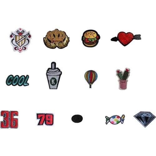 Cartoon Fashion Hot melt adhesive Applique Embroidery Patches Stripes DIY Badges Clothing Accessories Craft supplies 1pcs sell