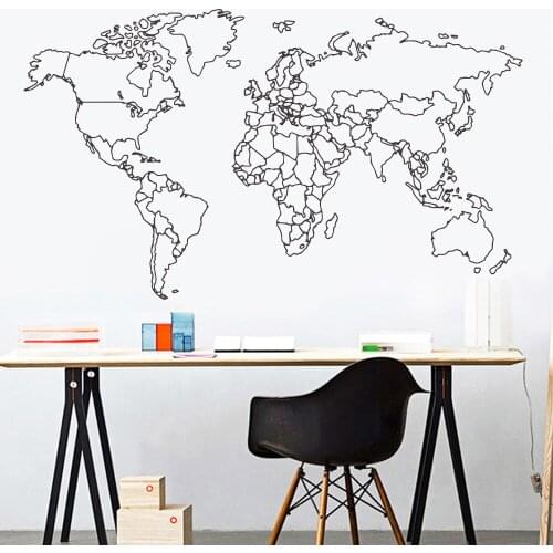 New World Map Vinyl Wall Sticker For Living Room Decoration Stickers On The Wall Art Decal Bedroom Decor Wallpaper Murals