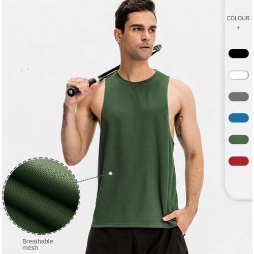2021 New Mens Loose Sports Vest Fitness Running Basketball Training Sleeveless Waistcoat Breathable Quick-drying Top