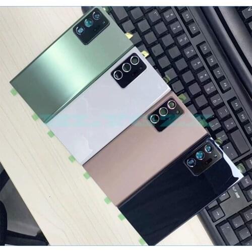 New For Samsung Galaxy Note20 Note 20 Ultra Back Rear Glass Battery Cover Door Housing With Camera Lens Replacement With Logo