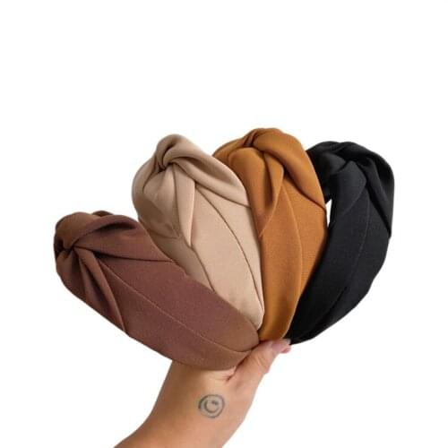 Women hairbands Simple ins fabric wide brim knotted headbands