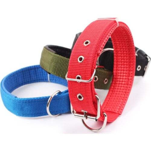Solid Dog Collars Nylon Dog Collar for Small Medium Large Dogs Teddy Bulldog Beagle Dog Harness Pet Accessories