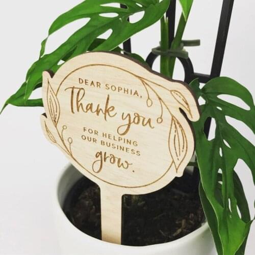 Personalised Planter Stick Custom teacher Plant Gifts Engraved Presents Teacher Gift Wood corporate gift