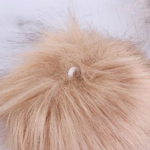 14pcs 10cm Faux Artificial Fur Pom Pom Ball with Elastic Band for DIY Knitting Hat Bag Scarf Accessories 85AC