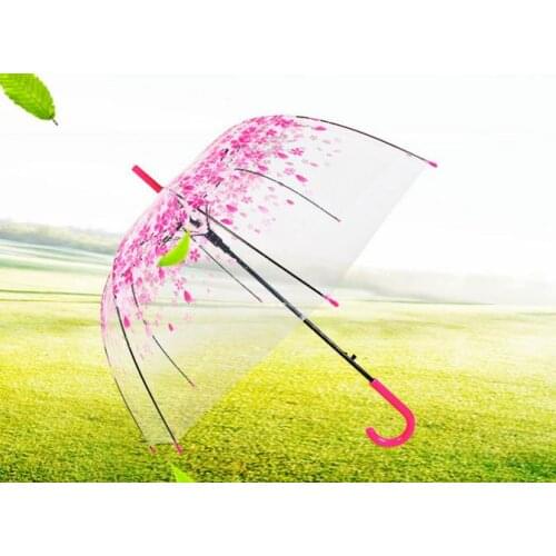 Transparent Clear Umbrella Cherry blossom Mushroom Apollo Sakura maple Leaves Cage rainy Umbrellas romatic wedding umbrella