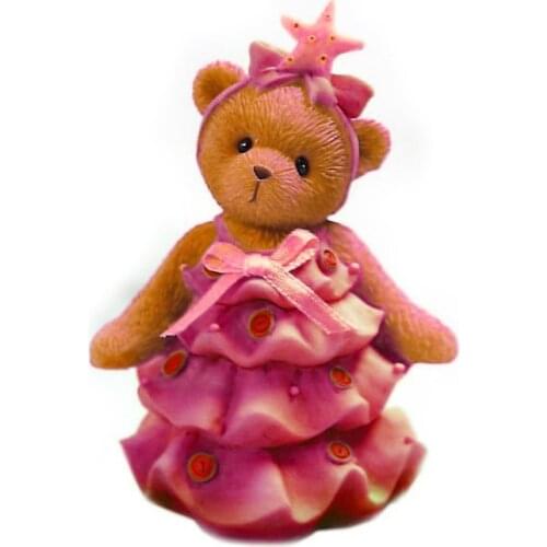 Christmas Soap Molds 3d Bear in Christmas Tree Dress Mold for Handmade Soaps Girls Mould for Soaps Holiday Moulds Silica Gel 001