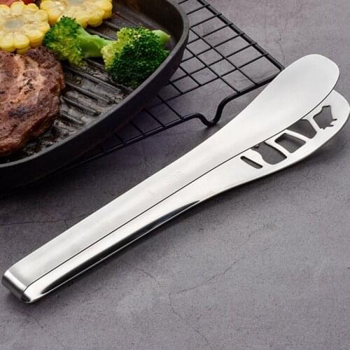 Stainless Steel Food Tongs Thickened Creative Barbecue Tongs Steak Tong Large Food Tong Bread Salad Tong Kitchen Tools BBQ Tools