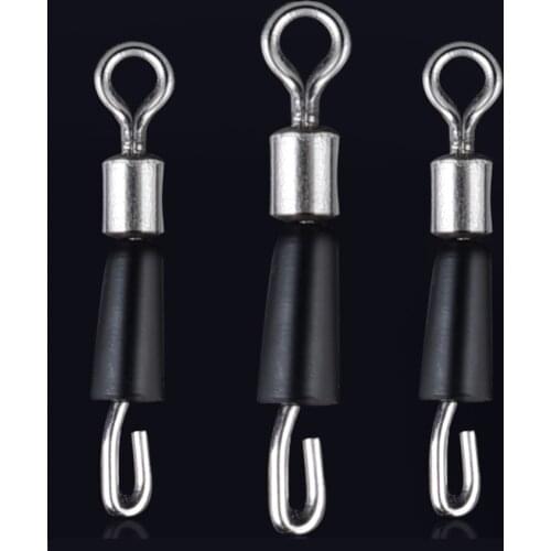 50Pcs Fishing Barrel Swivel Pin Connector Solid Rings Swivel Contector Quick Fast Link Line with Interlock Snap Fishing Tackle