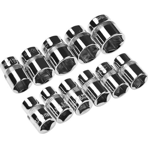 1pc Metal Standard Socket For 3/8 Inch Wrench 8mm-19mm Repair Accessories Tool Socket Wrench Head Sleeve Double End Hand Tools