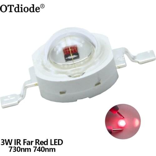 10PCS 50PCS 100PCS 730nm 740NM 3W High Power LED Lamp IR Far Red LED Far Infrared 3W 720NM Diode Emitter Light For Project DIY