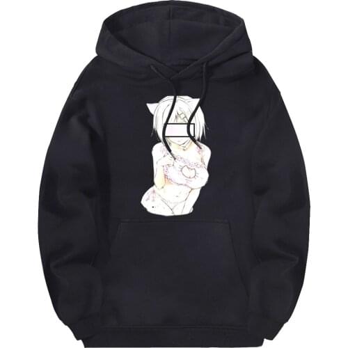 Sexy Girl Cartoon Casual Mans Sweatshirts Hooded Brand Winter Pullovers Hip Hop Clothes Male Warm Hoodies White Supoleron Hombre