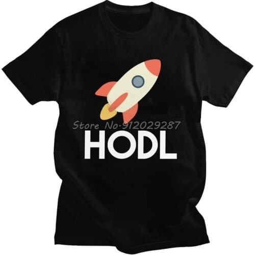 Funny Cryptocurrency Hodl To The Moon T Shirt Men Short Sleeve Cotton T-shirt Bitcoin Crypto Ethereum Dogecoin Blockchain Tee