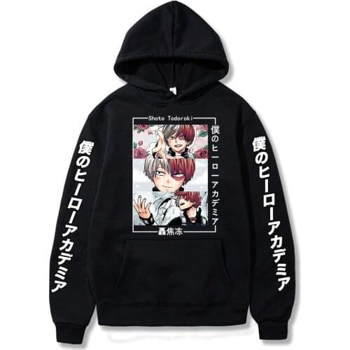 Shoto Todoroki Hoodies Cosplay Anime My Hero Academia Sweatshirt Men Women Loose Oversize Casual Pullovers Hooded Pocket Sweater