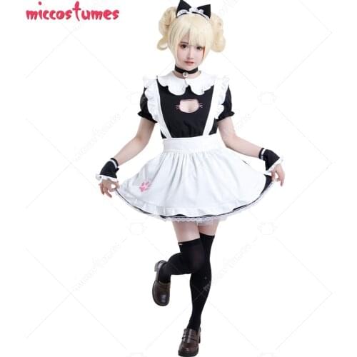 Women Sexy Open Breasts Hollow Maid Dress Home Wear Cat Apron Cosplay Costume with Paw Embroidery