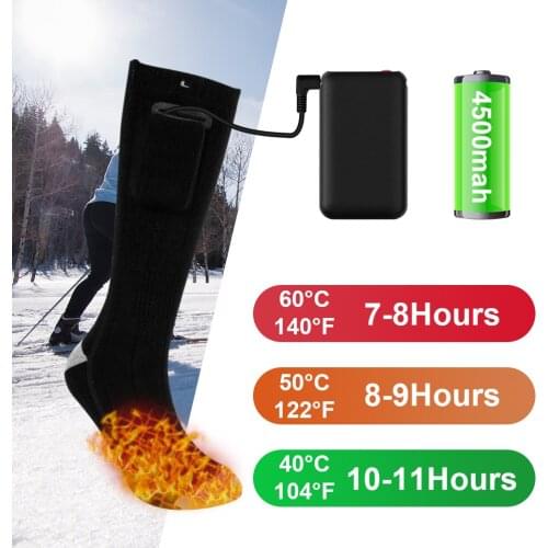 Winter Heating Sock Three Modes Elastic Comfortable Water Resistant Electric Warm Sock Set 4500mah Big Capacity Power Banks New