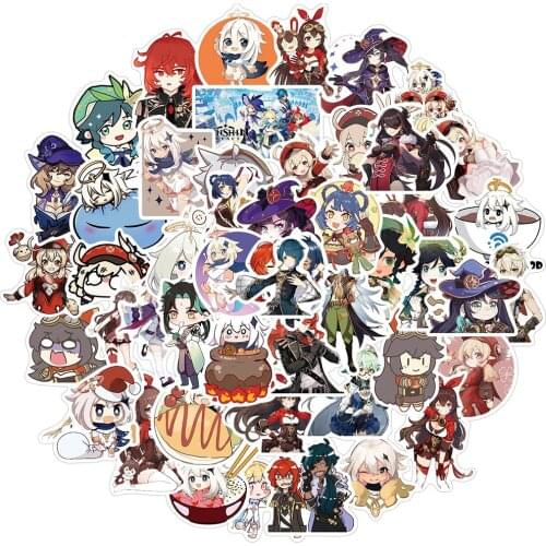 10/30/50pcs Genshin Impact Game Anime Stickers Graffiti Luggage Phone Laptop Motorcycle Skateboard Car Helmet Toy Sticker Kids