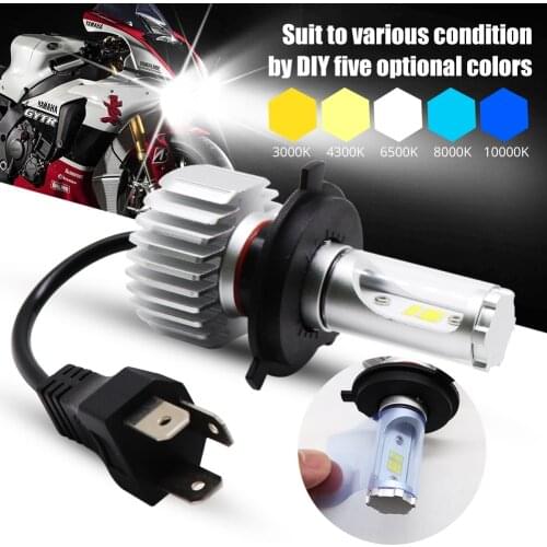 1X Motorcycle Headlight H4 LED Bulb 25W CSP Y19 Chip DIY Changing Color 3000K 4300K 8000K 10000K Moto Motorcycle Front Headlamp