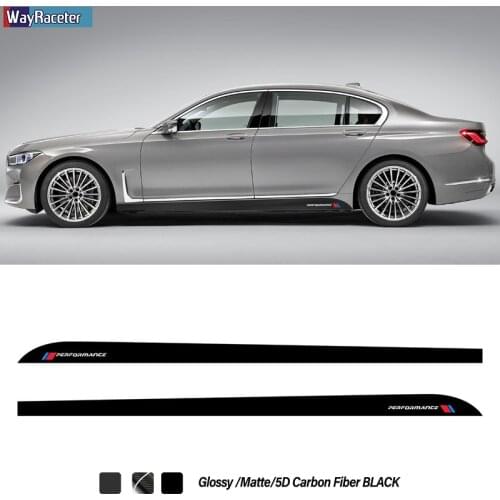 2 Pcs Car Door Side Stripes Skirt Sticker Vinyl M Performance Decal For BMW F01 F02 G11 G12 7 Series 730 740 750 760 Accessories