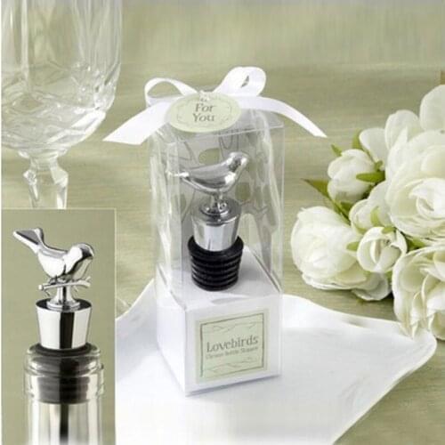 200pcs Stainless Steel Love Bird Wine Stopper Bridal Wine Bottle Stopper for party wedding gift