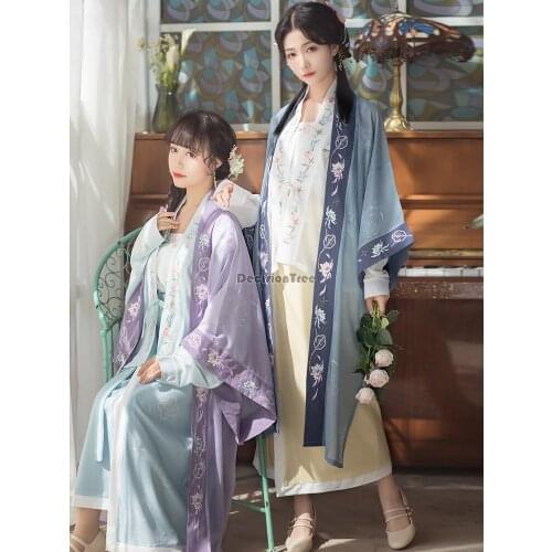 2021 oriental traditional chinese hanfu dress women chiffon folk dance costumes female vintage tang suit princess stage dress