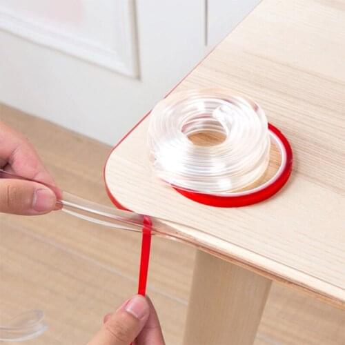 4pcs Baby Safety Table Desk Edge Transparent Edge Corner Protection Strip Baby Collision Proof Edge Guards Soft Softener Bumper