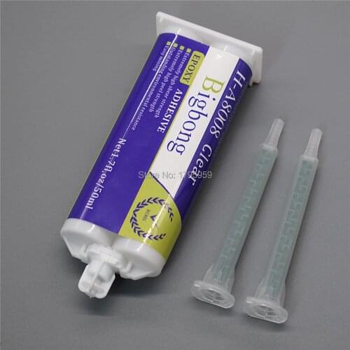50ml Epoxy Adhesives Glue Transparent AB Glues 1:1 Two-Component Resin Strong Adhesive and 2pcs Static Mixing Nozzles Mixed Tube