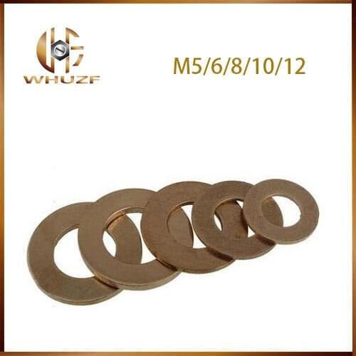 50Pcs DIN7603 M5 M6 M8 M10 M12 M14 T3 Copper Sealing Washer For Boat Crush Washer Flat Seal Ring Fitting HW151