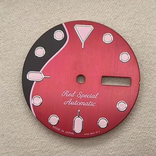 Diving modified accessories Universal dial skx007 abalone strong C3 luminous red surface nh35 dial