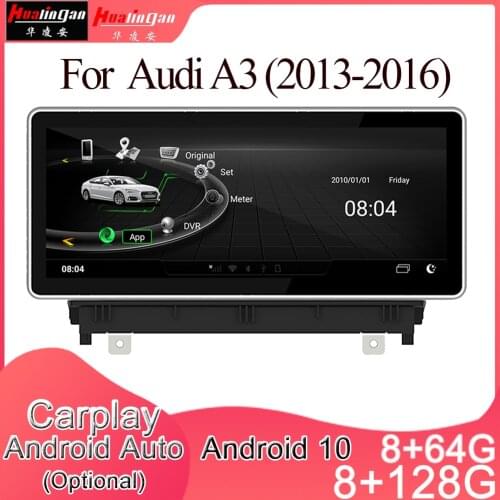 Android 10 Car Multimedia DVD Stereo Radio Player GPS Navigation Carplay Auto for AUDI A3(2014-2016) Sportback 8v 8p 2din