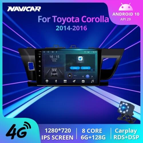 NAVICAR 2Din Android10 Car Radio For Toyota Corolla Altis 2014-2016 GPS Navigation Stereo Receiver Auto Radio DSP Car Video IGO