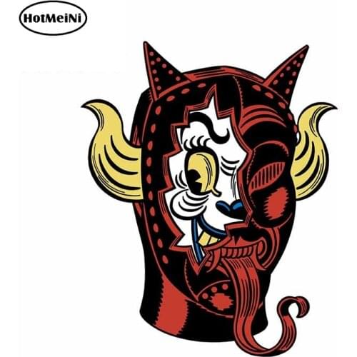 HotMeiNi 13cm x 10.6cm For Devil Satan Cartoon Car Stickers Occlusion Scratch Decal Personality Creative Waterproof Decor
