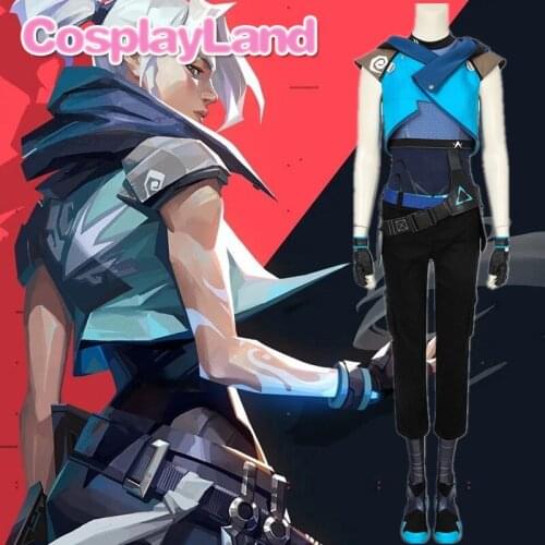 Game Valorant Jett Cosplay Costume Halloween Carnival Outfit Sexy Adult Women Fancy Party Suit Full Set
