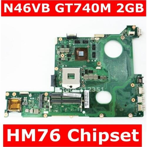 N46VB GT740M 2GB VRAM Mainboard REV 2.3 SLJ8E HM76 For ASUS N46VZ N46VJ N46VM N46VV N46VB Motherboard 100% Tested
