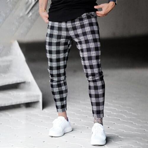 Mens Jeans Casual Sports Joggers Mens Pants Joggings Plaid Sweatpants Trousers Undefined Streetwear Mens Clothiong Autumn