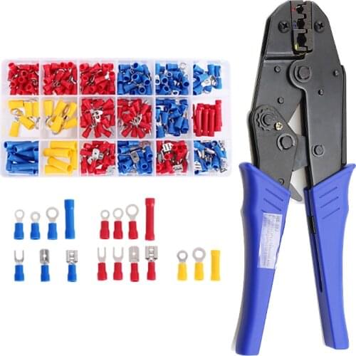 Terminals Crimping Pliers Electrical Hand Tools Set Crimping Pliers 175/300pcs Insulated Terminals Wire Cable Connector Kits