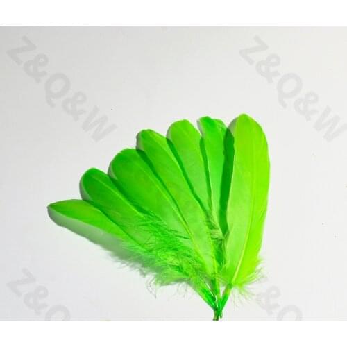 Natural and beautiful 10-15CM goose feather dyed fruit green 20-200PCS DIY jewelry earrings accessories clothing decoration